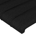 VidaXL Zagłówek do łóżka z LED, czarny, 160x5x118/128 cm, tkanina