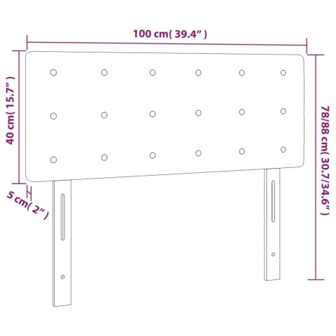 VidaXL Zagłówek do łóżka z LED, kremowy, 100x5x78/88cm, sztuczna skóra
