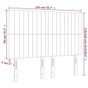 VidaXL Zagłówek do łóżka z LED, kremowy, 144x5x118/128 cm, tkanina