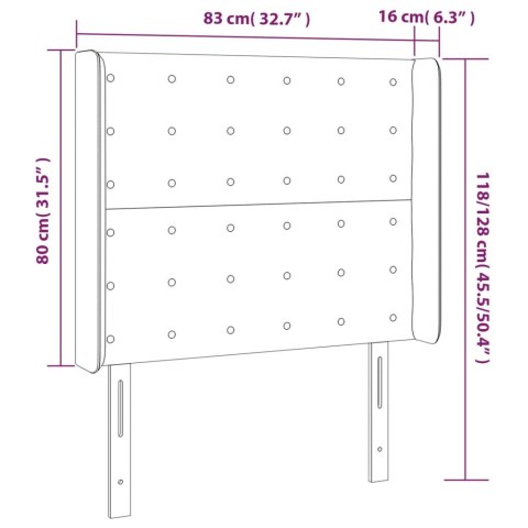 VidaXL Zagłówek do łóżka z LED, różowy, 83x16x118/128 cm, aksamit