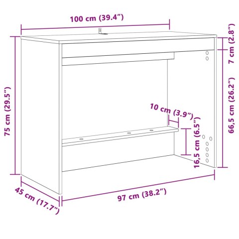 BIURKO ŁÓŻKOWE BIAŁY 100X45X75CM
