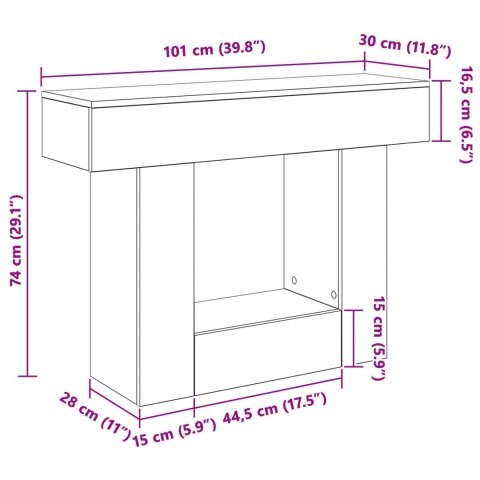 VidaXL Biały 101 x 30 x 74 cm