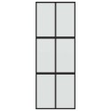 VidaXL Drzwi przesuwne, czarne, 90x205 cm, szkło hartowane, aluminium