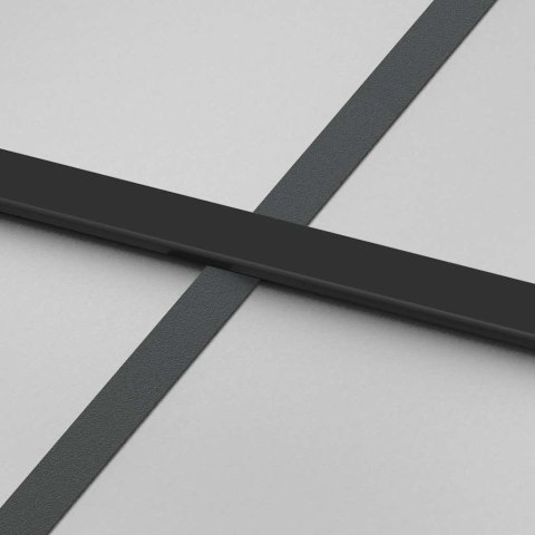 VidaXL Drzwi przesuwne, czarne, 90x205 cm, szkło hartowane, aluminium