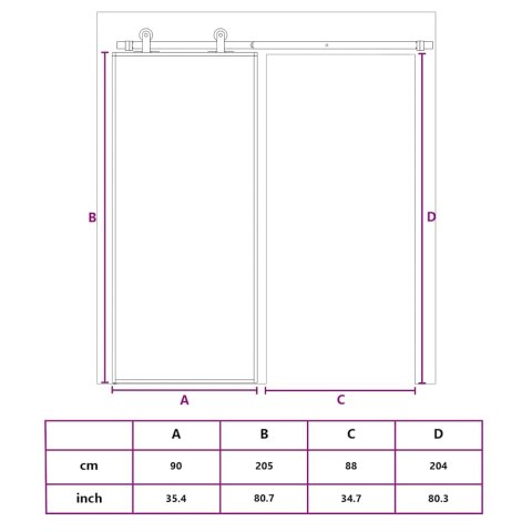 VidaXL Drzwi przesuwne, złote, 90x205 cm, szkło hartowane i aluminium