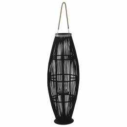 VidaXL Wiszący lampion na świece, bambusowy, czarny, 95 cm