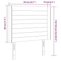 VidaXL Zagłówek do łóżka z LED, taupe, 83x16x118/128 cm, tkanina