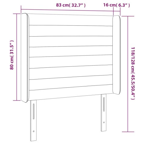 VidaXL Zagłówek do łóżka z LED, taupe, 83x16x118/128 cm, tkanina