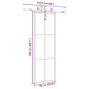 VidaXL Drzwi przesuwne z zestawem okuć czarne 76x205cm szkło hartowane