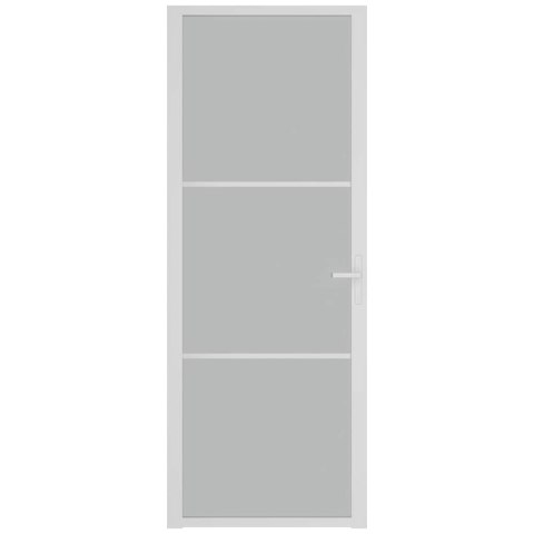 VidaXL Drzwi wewnętrzne, 76x201,5 cm, białe, matowe szkło i aluminium