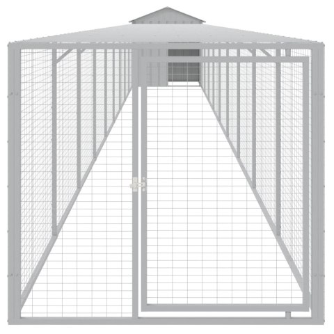 VidaXL Kurnik z wybiegiem, jasnoszary, 117x1017x123 cm, stal