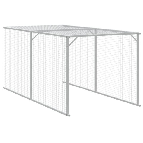 VidaXL Kurnik z wybiegiem, jasnoszary, 117x1017x123 cm, stal
