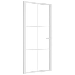 VidaXL Drzwi wewnętrzne, 93x201,5 cm, białe, szkło ESG i aluminium
