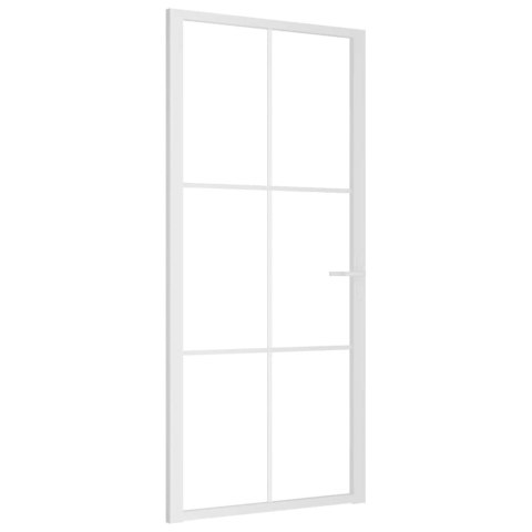 VidaXL Drzwi wewnętrzne, 93x201,5 cm, białe, szkło ESG i aluminium