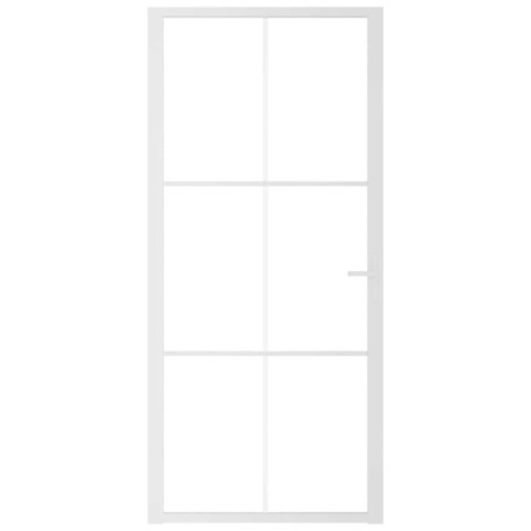 VidaXL Drzwi wewnętrzne, 93x201,5 cm, białe, szkło ESG i aluminium