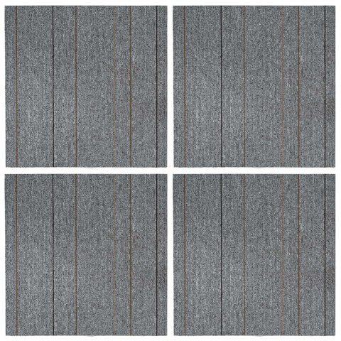VidaXL Płytka dywanowa Jasnoszary z paskiem 50 x 50 cm 4 pcs
