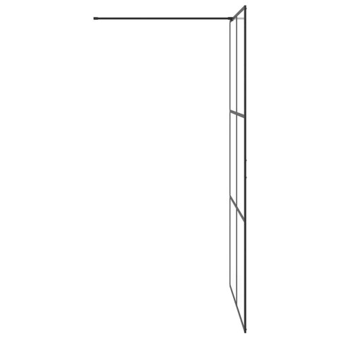VidaXL Ścianka prysznicowa, przezroczyste szkło ESG, 115x195cm, czarna