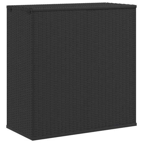 VidaXL Skrzynia na poduszki ogrodowe rattan PE 100x49x103,5 cm, czarna