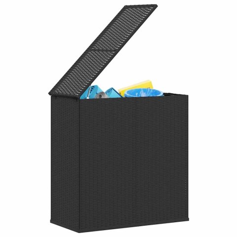 VidaXL Skrzynia na poduszki ogrodowe rattan PE 100x49x103,5 cm, czarna