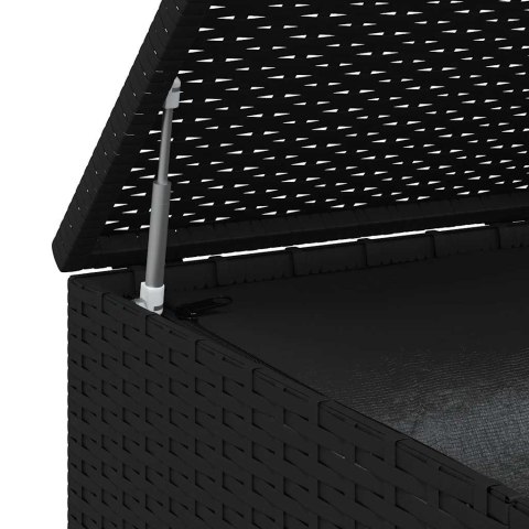 VidaXL Skrzynia na poduszki ogrodowe rattan PE 100x49x103,5 cm, czarna