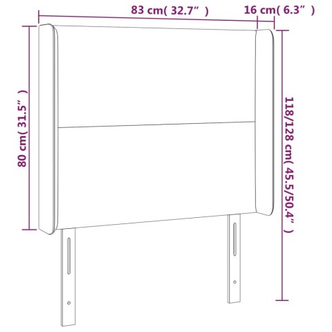 VidaXL Zagłówek do łóżka z LED kremowy 83x16x118/128 cm sztuczna skóra