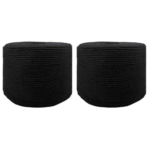 VidaXL Lina 2 pcs Czarny Bawełna