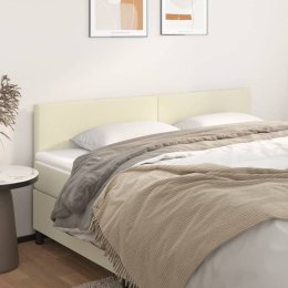 VidaXL Zagłówki, kremowe, 160x5x78/88 cm, sztuczna skóra