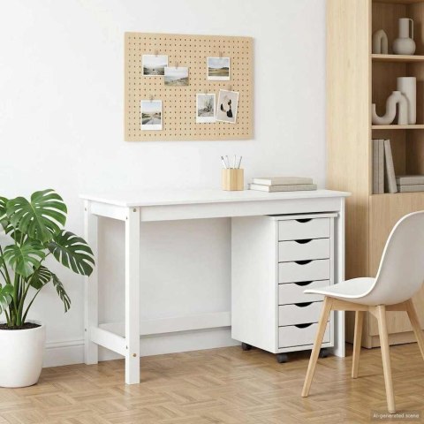 VidaXL Zestaw biurka i szafki na kółkach MOSS 2 pcs Biały