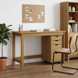 VidaXL Zestaw biurka i szafki na kółkach MOSS 2 pcs Miodowy Brąz