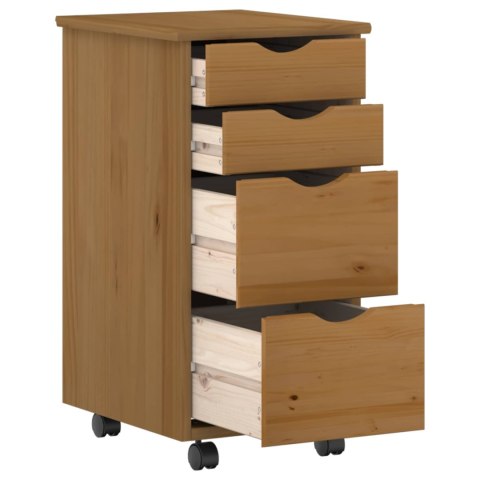 VidaXL Zestaw biurka i szafki na kółkach MOSS 2 pcs Miodowy Brąz