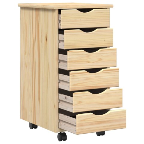 VidaXL Zestaw biurka i szafki na kółkach MOSS 2 pcs brązowy