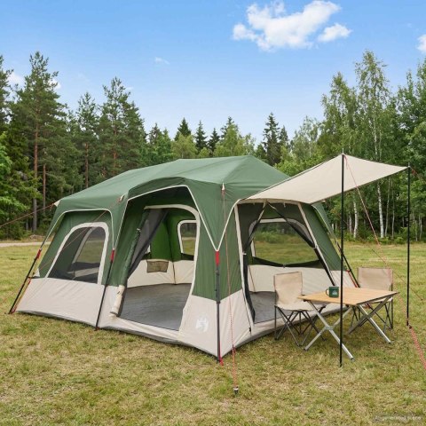 VidaXL Namiot Instant zielony 8-osobowy Polyester 185T z powłoką PU