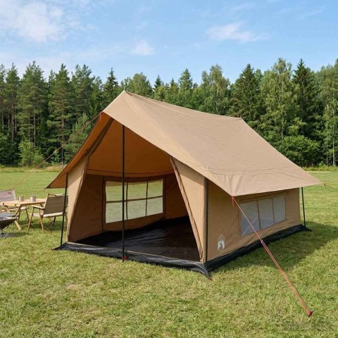 VidaXL Namiot domek brązowy 340 x 246 x 210 cm Polibawełna