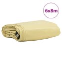 PLANDEKA 650G / M² BEŻOWY 6 X 8 M PŁÓTNO Z POWŁOKĄ PVC