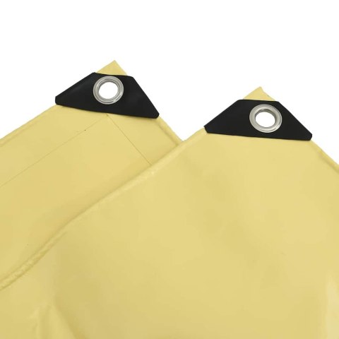 PLANDEKA 650G / M² BEŻOWY 6 X 8 M PŁÓTNO Z POWŁOKĄ PVC