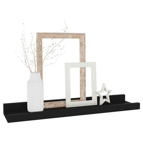 PÓŁKI ŚCIENNE 4 SZT CZARNE 40X9X3CM