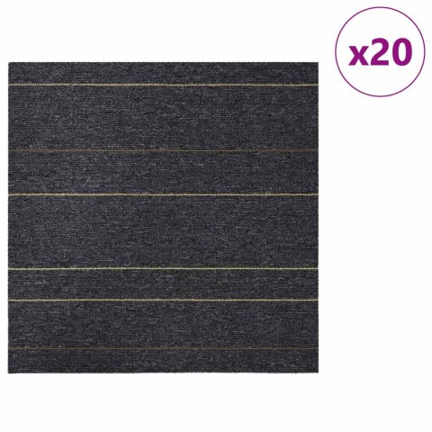 VidaXL Płytka dywanowa Ciemnoszary w paski 50 x 50 cm 20 pcs