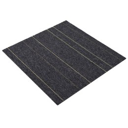 VidaXL Płytka dywanowa Ciemnoszary w paski 50 x 50 cm 4 pcs PP i bitum