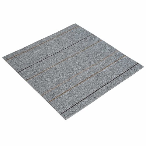 VidaXL Płytka dywanowa Jasnoszary w paski 50 x 50 cm 20 pcs PP i bitum