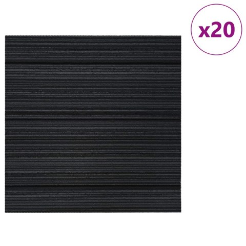 VidaXL Płytka dywanowa Pasiasty Jasnoszary 50 x 50 cm 20 pcs