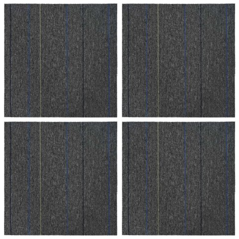 VidaXL Płytka dywanowa Średni Szary w Paski 50 x 50 cm 4 pcs