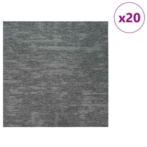 VidaXL Płytka dywanowa Szary kamień 50 x 50 cm 20 pcs PP i bitum