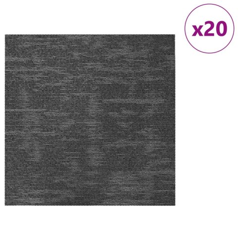 VidaXL Płytka dywanowa Szary węgiel 50 x 50 cm 20 pcs PP i bitum