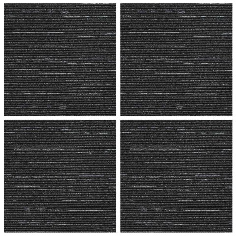 VidaXL Płytka dywanowa Wzorzysty Czarny 50 x 50 cm 4 pcs PP i bitum