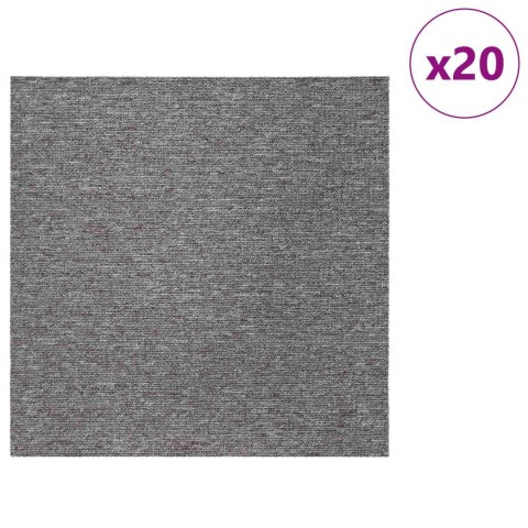 VidaXL Płytka dywanowa brązowy 50 x 50 cm 20 pcs PP i bitum