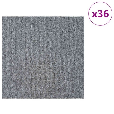 VidaXL Płytka dywanowa jasnoszary 50 x 50 cm 36 pcs PP i bitum