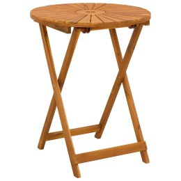 VidaXL Składany Stół Ogrodowy naturalny Ø60 x 75 cm Lite Drewno Akacji