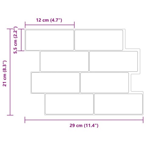 VidaXL Kafelka subway 10 pcs Ciemnozielony 29 x 21 cm Poliuretan i PET