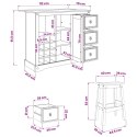 VidaXL Przechowywanie w kuchni 2 pcs Biały i wosk miodowy Lite sosnowe