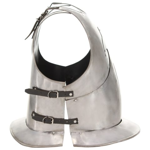 VidaXL Replika napierśnika ze średniowiecznej zbroi LARP, srebrna stal